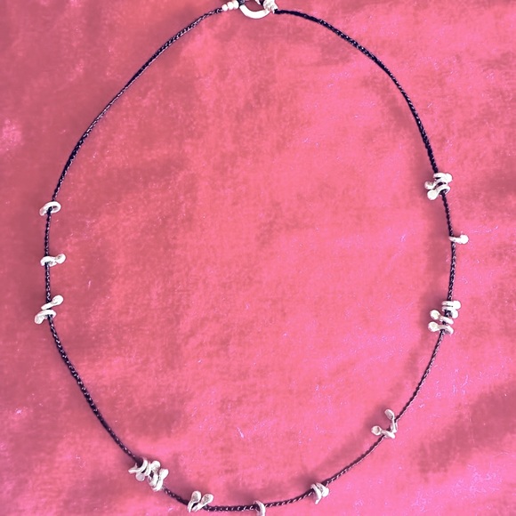 💕Jill Platner 🏄‍♀️ Retired Sterling Silver & Black Gortex Necklace🌟 - Picture 2 of 4